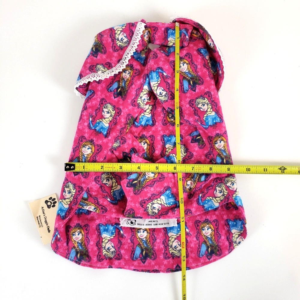 NEW!! Handmade Frozen Doggie Pink Outfit Pet Dog Ana Elsa 7-11 lbs - Picture 4 of 7